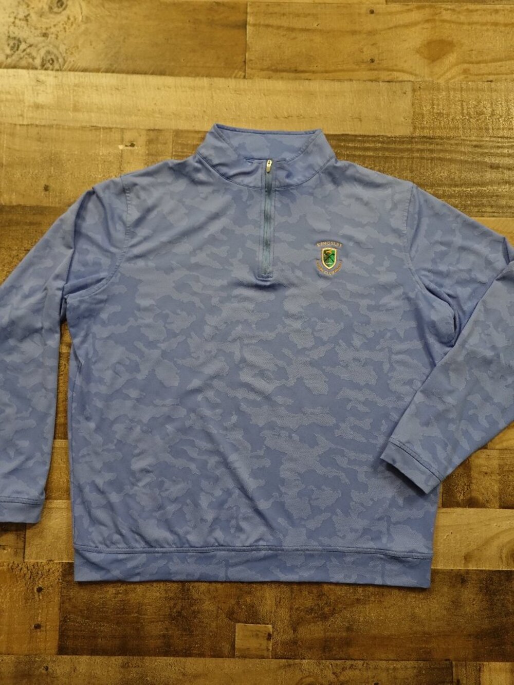 Peter Millar Perth Performance Quarter Zip Men's XL Blue Camo Golf Pullover
